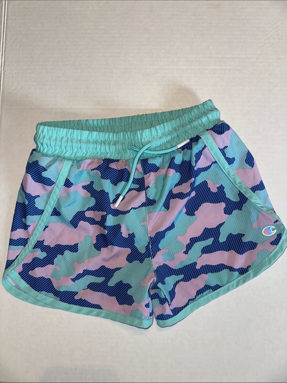 Champion Girls Mint, Lavender & Blue Camo Athletic Shorts